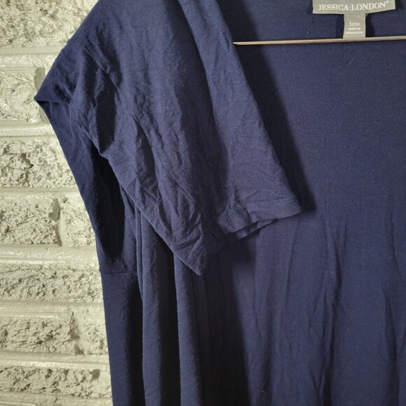 Jessica London Women Top 22 24 Plus Cardigan Open Duster Blue BLU208E - Picture 6 of 10